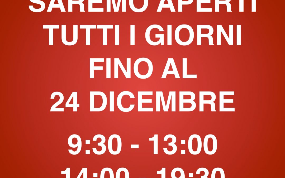 SAREMO APERTI TUTTI I GIORNI FINO AL 24 DICEMBRE